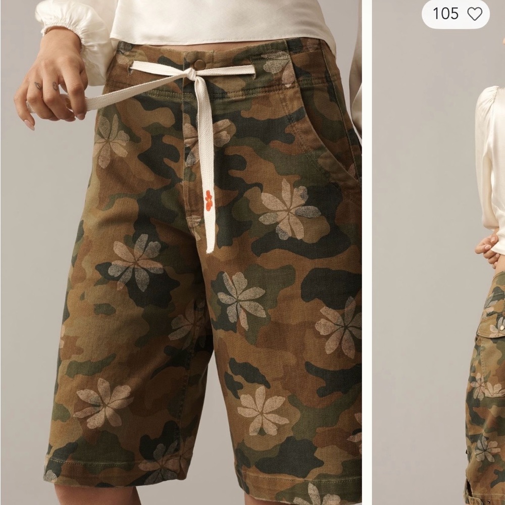 Pilcro High-Rise Drawstring Denim Culottes